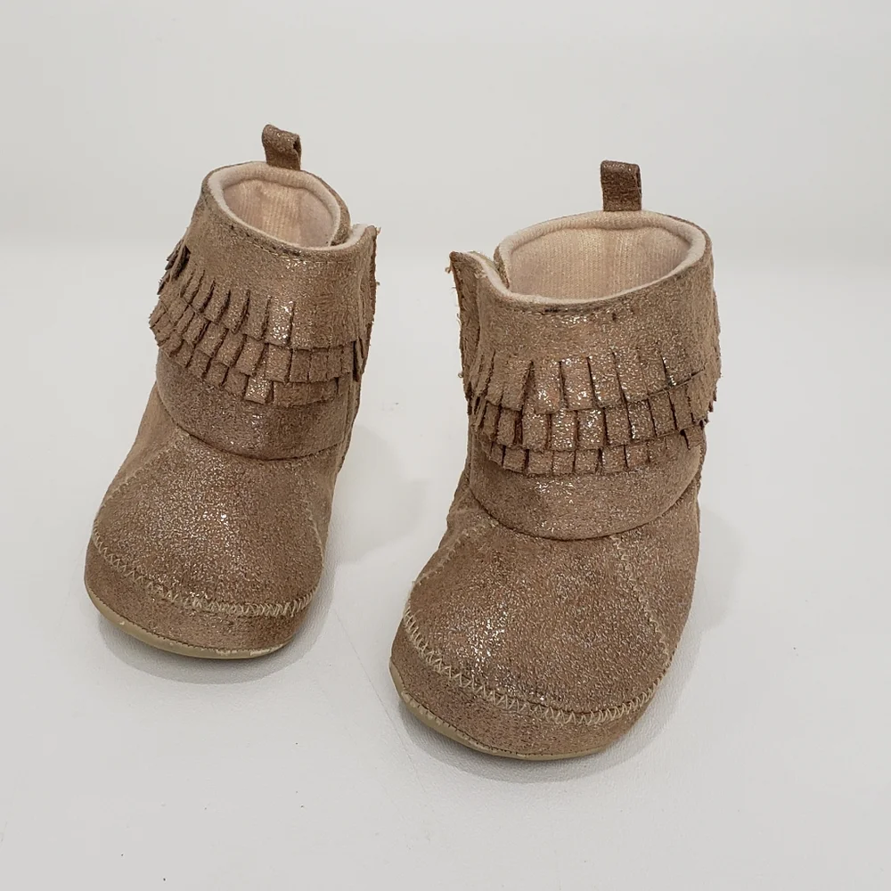 Sparkly Tan Kids Moccasin Boots!